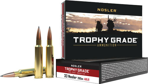 Nosler Bullets Trophy Grade LR 33 Caliber 265 Grain Accubond Long Range Ammunition - 20 Rounds