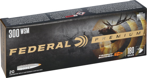 Federal Premium 300 WSM 180 Grain Trophy Bonded Tip Ammo - High-Performance Hunting Cartridge