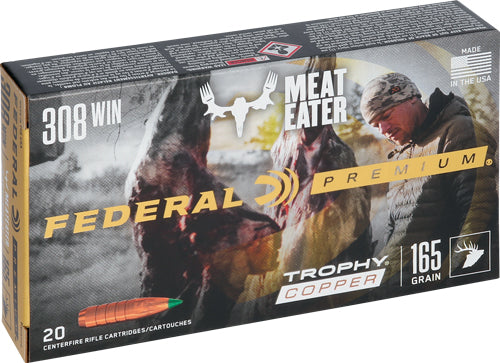 Federal Premium 308 Win 165 Grain Trophy Copper Hunting Ammo - P308TC2