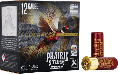 Federal Prairie Storm 12 Gauge Shotshells - 1-1/4 oz #4 Lead Shot, 25 Rounds per Box