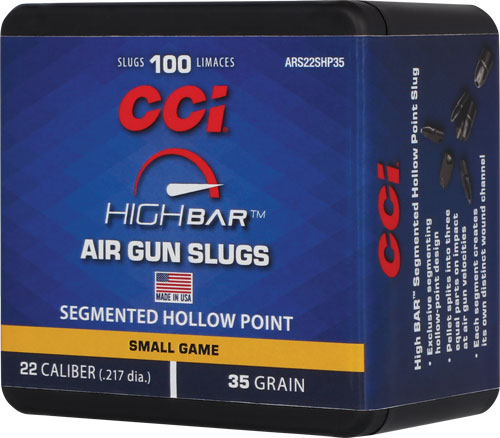 Cci High Bar Air Pellets 22 35 Grain HP 100 Round Box 5BX/Cs