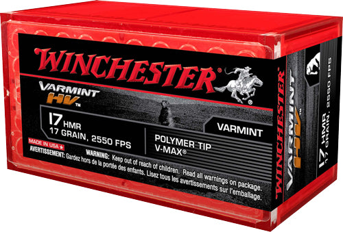 Winchester Ammunition Varmint HV 17 HMR 17-Grain JACKETED Polymer Tip Ammo