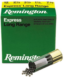 Remington Express 12 Gauge 2.75-Inch Shotgun Shells – 1-1/4 oz #7.5 Lead Shot, 1330 FPS, 25 Rounds per Box