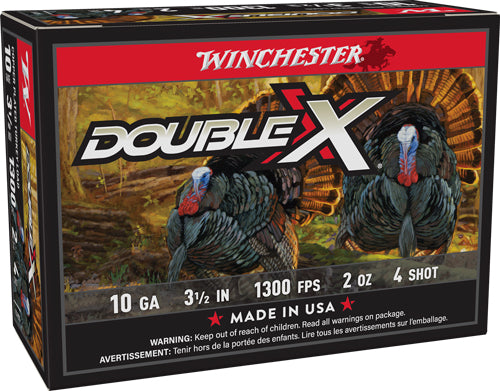 Winchester Ammunition Double-X 10 Gauge 3.5-Inch Shotgun Shells - 1300 FPS, #4 Shot, 2 oz