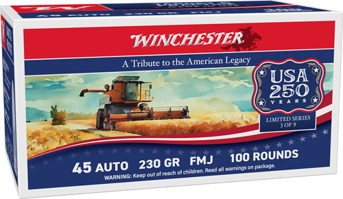 Winchester Ammunition USA45AVPAV .45 ACP 230-Grain Full Metal Jacketed Ammunition, Reloadable - Box of 100