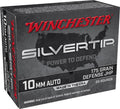 Winchester Silvertip 10mm Ammunition - 185 Grain Jacketed Hollow Point, 1290 FPS, Reloadable