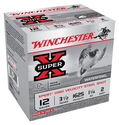 Winchester Ammunition Xpert Steel 12 Gauge 3.5-Inch Shells with #2 Shot, 1625 FPS, 1-1/4 oz, 25 Rounds per Box
