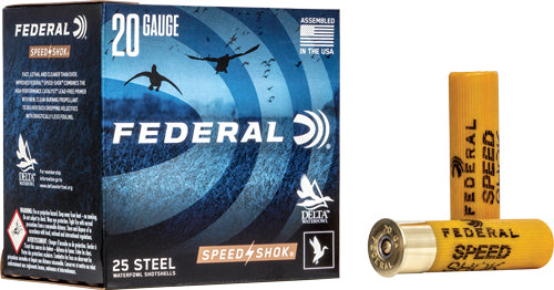 Federal Speed Shok 20 Gauge 3-Inch Shotgun Shells - Non-Toxic #1 Shot, 7/8 oz, 1550 FPS, 25 Rounds per Box