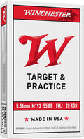 Winchester Ammunition USA 5.56x45mm NATO 55-Grain Full Metal Jacketed Cartridge (Part #: WM193K)