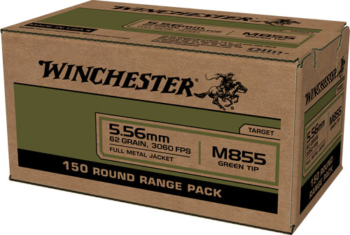 Winchester Ammunition Winchester USA 5.56x45 62 Grain Full Metal Jacketed Cartridge Box of 150