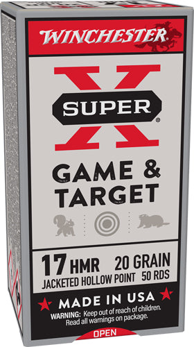 Winchester Ammunition Super-X .17 HMR 20-Grain Jacketed Hollow Point Rounds, 50 Rounds per Box