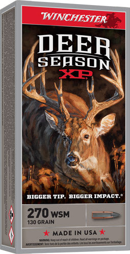 Winchester Ammunition Deer XP .270 Winchester, 130 Grain Polymer Tipped Bullets - 20 Rounds
