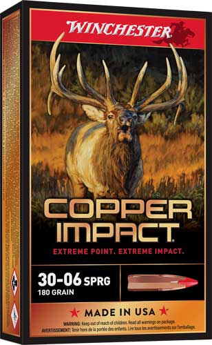 Winchester Copper Impact 30-06 Springfield 180-Grain Copper Solid Hunting Ammunition