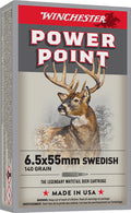 Winchester Ammunition 6.5x55 Swedish Mauser Jacketed Soft Point 140 Grain Ammo