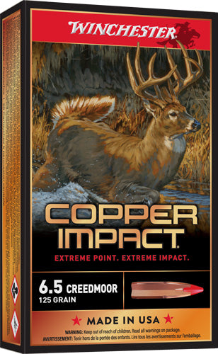 Winchester Copper Impact 6.5 Creedmoor - 125 Grain Copper Solid Rounds (20 Rounds per Box)
