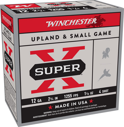 Winchester Ammunition Super-X 12 Gauge 2.75-inch Shotgun Shells - #4 Lead, 1255 FPS, 1-1/8 oz