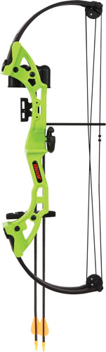 Bear Archery Youth Compound Bow AYS300GR – 26-Inch Axle-to-Axle, 13.5-19 Inch Draw Length, 15-25 lb Peak Weight, Green