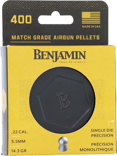 Benjamin Sheridan BD22, Pellets, .22 Caliber, 14.3 Grain, Domed Point, 400 Count Tin