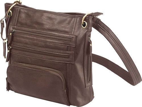 Bulldog Concealed Carry Purse with Universal Fit Holster - Large Cross Body Bag in Chocolate Brown
