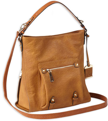 Bulldog Hobo Anna Cognac Concealed Carry Purse with Universal Fit Holster