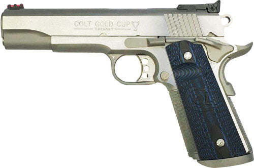 Colt Gold Cup Trophy 9mm Semi-Auto Pistol with 5-Inch Barrel and Blue G10 Checkered Grip