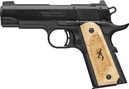 Browning 1911-22 Compact .22 LR Semi-Auto Pistol with Matte Black Frame and Wood Grip