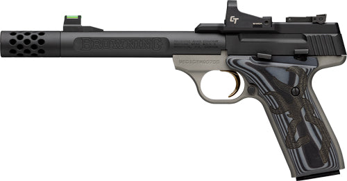 Browning Buck Mark Plus 22LR Semi-Auto Pistol with Crimson Trace Red Dot Sight and G10 Grip
