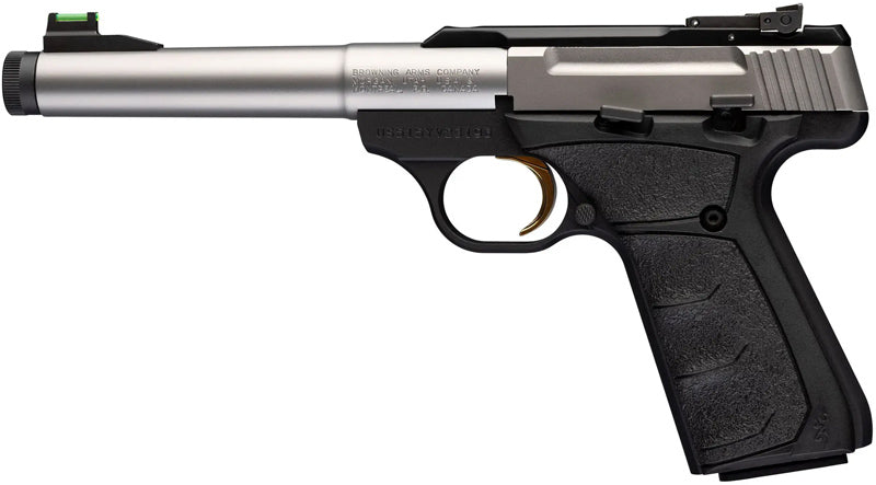 Browning Buckmark Camper UFX .22 Long Rifle Semi-Auto Pistol with Fiber Optic Sights and Pistol Rug