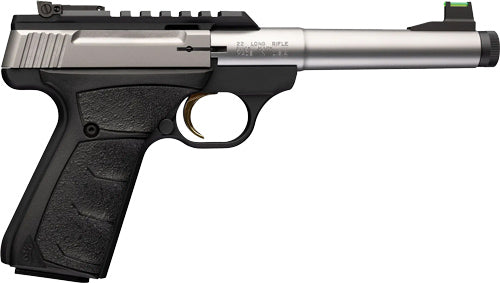 Browning Buckmark Camper UFX .22 Long Rifle Semi-Auto Pistol with Stainless Finish and Wood Grip