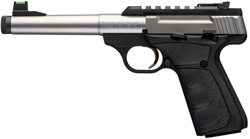 Browning Buckmark Camper UFX .22 Long Rifle Semi-Auto Pistol with Stainless Finish and Wood Grip