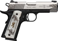 Browning 1911-380 SS/Engraved Semi-Auto Pistol with Pearl Grips and Steel Slide