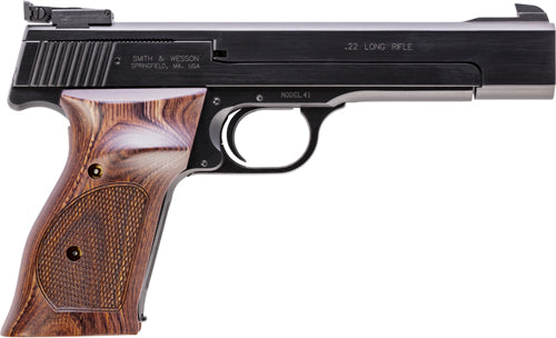 Smith & Wesson 41 .22 LR Hb As Semi-Auto Pistol with 5.5-Inch Barrel and 10-Round Capacity and Blued Finish