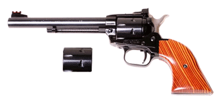 Heritage 22LR/22WMR Combo Revolver with 6.5-inch Blue Steel Barrel and Cocobolo Grip
