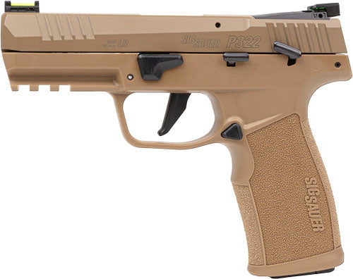 SIG Sauer P322 .22 LR Fiber Optic Semi-Auto Pistol with 4-Inch Barrel and 20-Round Capacity and Coyote Finish