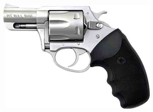 Charter Arms Pit Bull 9mm Stainless Steel Revolver with Fixed Sights and Rubber Grips