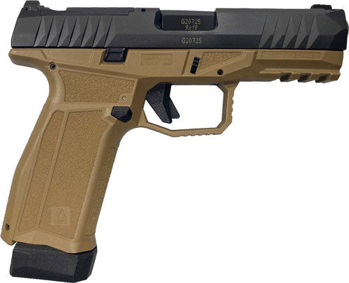 Global Ordnance AREX Delta Gen 2 X 9mm Semi-Auto Pistol with Flat Dark Earth Frame and Black Slide