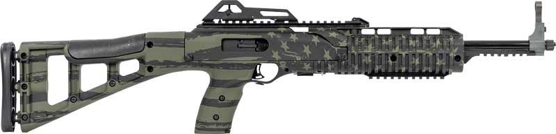 Hi-Point Carbine 9mm Luger with US Flag Stock and Green Metal Finish
