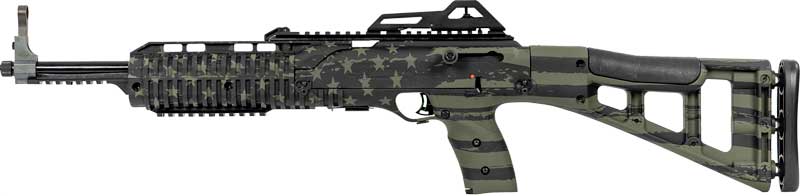 Hi-Point Carbine 9mm Luger with US Flag Stock and Green Metal Finish