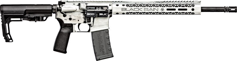 Black Rain Ordnance BRO-FUSION-300BLK-WB Modern Sporting Rifle with White Battleworn Finish