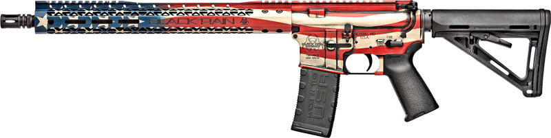 Black Rain Ordnance SPEC+ Patriot Rifle in 223 Rem/5.56 NATO with US Flag Stock