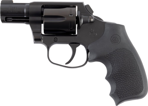 Colt Night Cobra .38 Special Revolver with 2-inch Barrel, Matte Black DLC Finish, and Rubber Grips