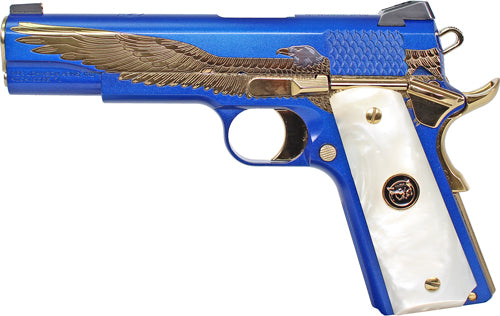 Iver Johnson Eagle Majestic 45 ACP Semi-Auto Pistol with Polished PVD Finish and Gold Frame