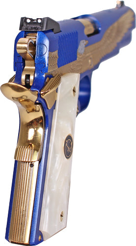 Iver Johnson Eagle Majestic 45 ACP Semi-Auto Pistol with Polished PVD Finish and Gold Frame