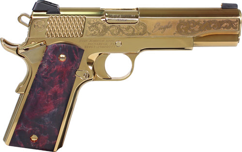 Iver Johnson Eagle Noble WP 45 ACP Semi-Auto Pistol with Gold Finish and Adjustable Sights