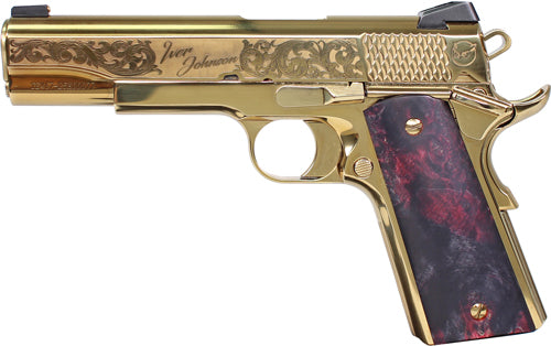 Iver Johnson Eagle Noble WP 45 ACP Semi-Auto Pistol with Gold Finish and Adjustable Sights