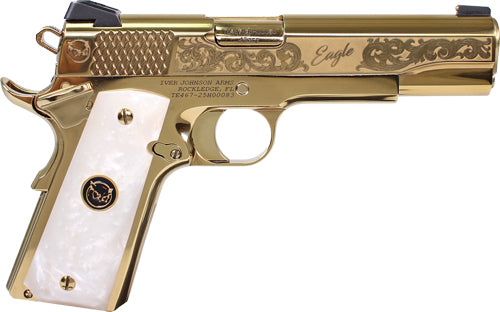 Iver Johnson Eagle Noble WP .45 ACP Semi-Auto Pistol with Polished PVD Finish and Gold Frame
