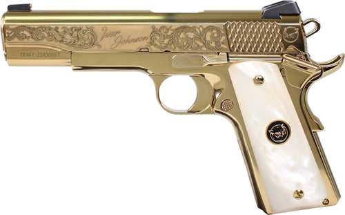 Iver Johnson Eagle Noble WP .45 ACP Semi-Auto Pistol with Polished PVD Finish and Gold Frame