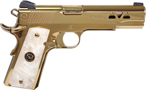Iver Johnson Golden Eagle .45 ACP Semi-Auto Pistol with Polished PVD Finish and Two Magazines