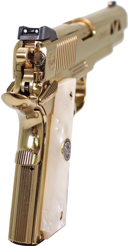 Iver Johnson Golden Eagle .45 ACP Semi-Auto Pistol with Polished PVD Finish and Two Magazines