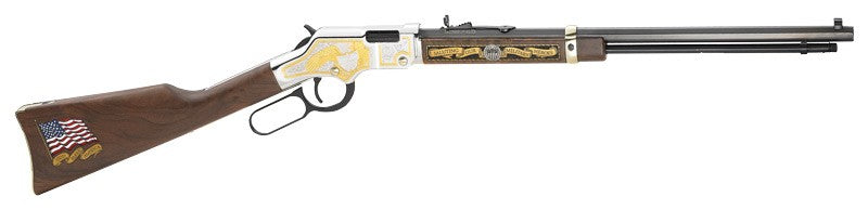 Henry H004MS2 Military Service Edition Lever Action Rifle, .22 LR - 20" Octagon Barrel, Walnut Stock